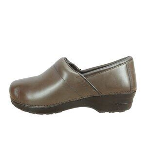 LL Bean Brown Leather Comfort Slip-On Clogs Womens Size 9 M Comfort Shoes